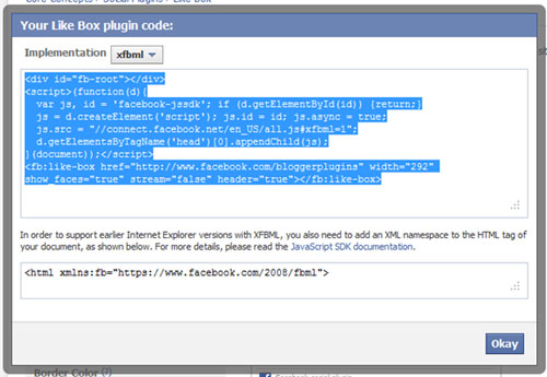 Từng bước chèn Facebook Like/Fan Box vào blogspot