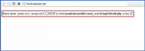 Cách tìm lỗi HTTP Error 500 trong joomla