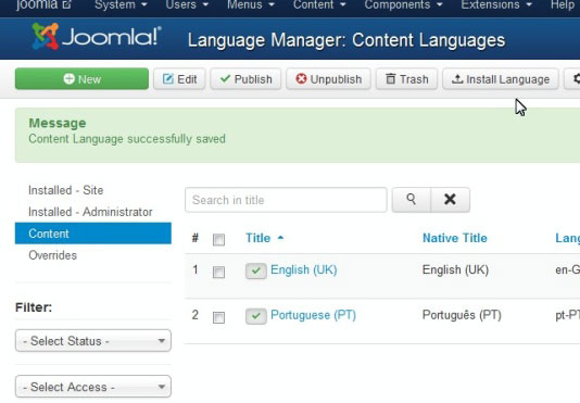 Từng bước cấu hình Multilanguage cho trang Joomla 3.x.