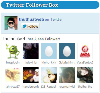 Hướng dẫn chèn Twitter Followers Box vào blogspot